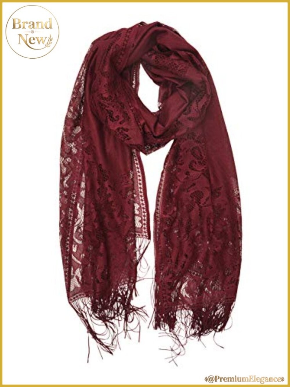 Lightweight Fringe Lace Tassels Long Shawl Scarf Wrap for Women